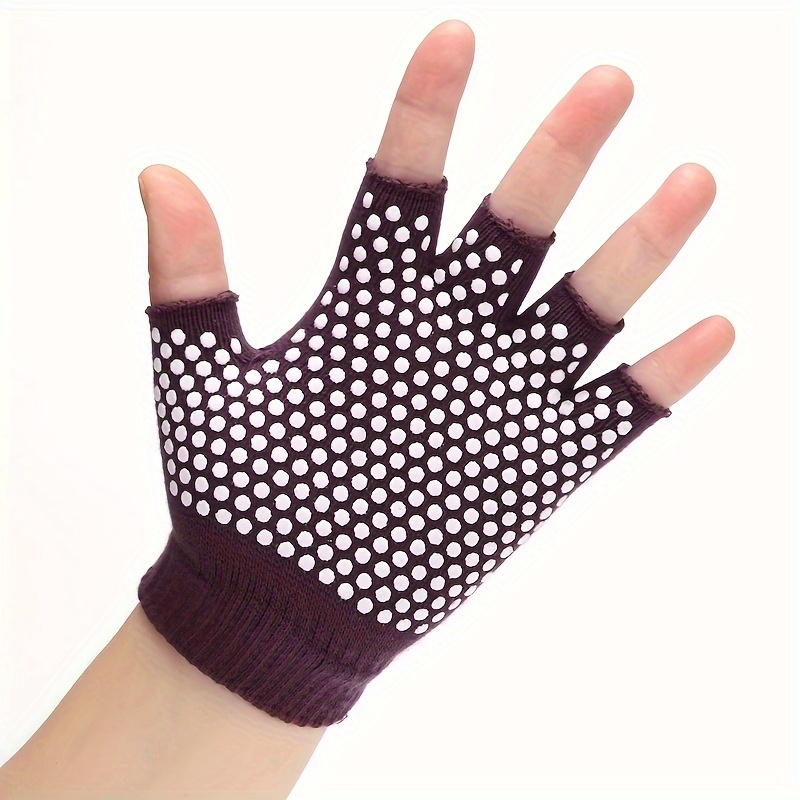 1 Pair of Premium Breathable Fitness Gloves for Women - Non-Slip Grip, Half Finger Design, Drawstring Closure, Soft Cotton Blend Fabric, Hand Washable, Ideal for Yoga, Pilates, and Gym Workouts