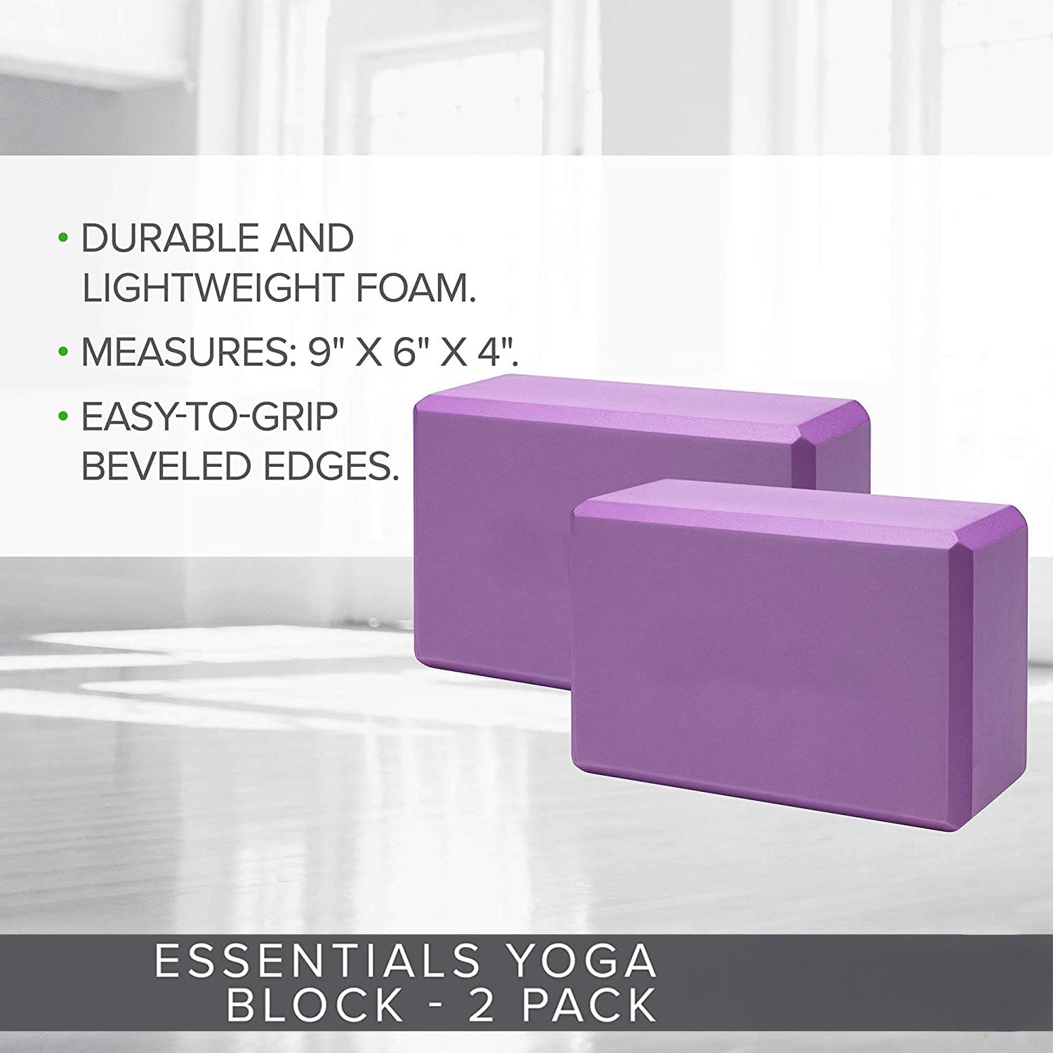 2pcs Soft and Gentle Non-Slip EVA Foam Yoga Blocks - Enhance Your Yoga, Pilates, and Meditation Experience with Extra Grip and Support - Solid Color Pattern