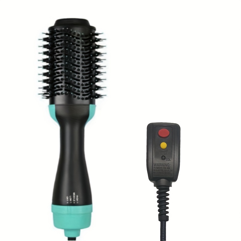 [US Plug+Leakage Protection] Hot Air Brush, 4-in-1 Full-bodied Hair Dryer Brush, Negative Ion Hair Dryer Comb, Salon Hair Styling Brush, Used For Straightening, Curling And Drying, With Leakage Protection Plug