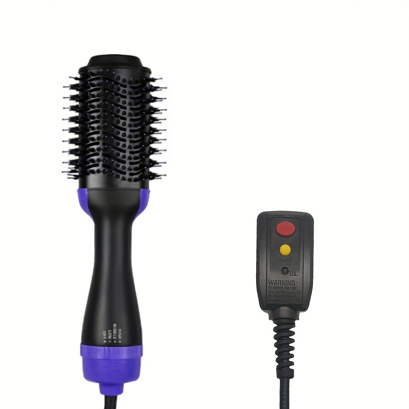 [US Plug+Leakage Protection] Hot Air Brush, 4-in-1 Full-bodied Hair Dryer Brush, Negative Ion Hair Dryer Comb, Salon Hair Styling Brush, Used For Straightening, Curling And Drying, With Leakage Protection Plug