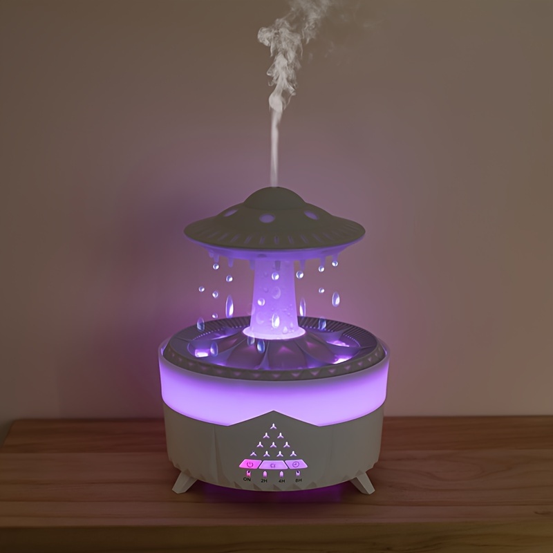 1pc Raindrop Aromatherapy Machine, Essential Oil Diffuser With LED Lights, Dense Fog Humidification, Relaxing Home & Office Decor, Watch Decompression