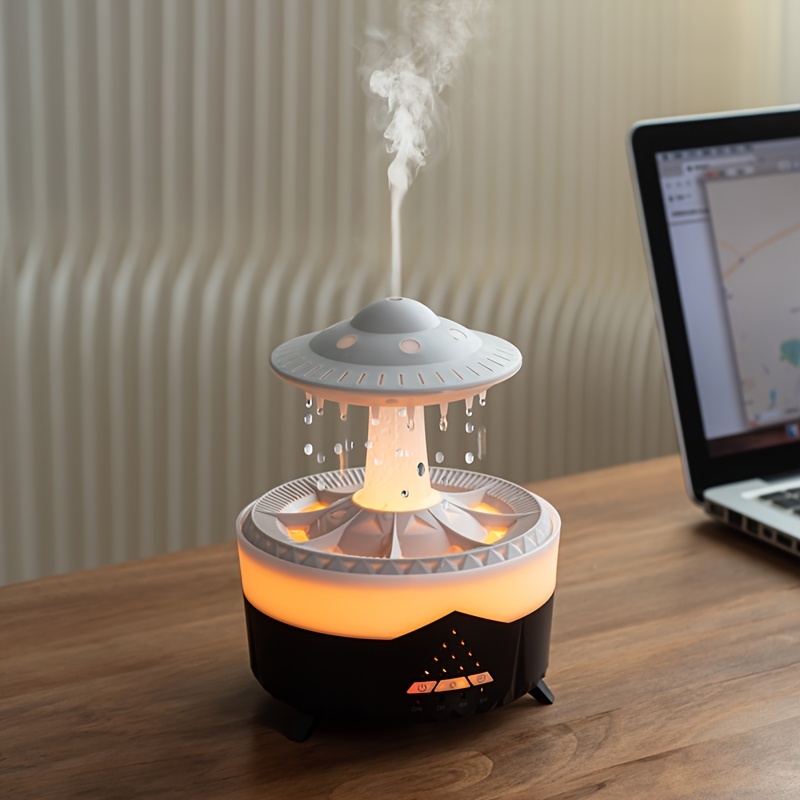 1pc Raindrop Aromatherapy Machine, Essential Oil Diffuser With LED Lights, Dense Fog Humidification, Relaxing Home & Office Decor, Watch Decompression