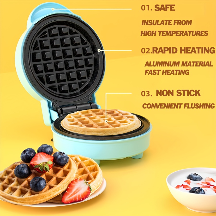 1pc, Plug-in Round Waffle Maker, Overheating Protection, Non-stick Baking Pan, Mini Waffle Maker, Suitable For Home Breakfast Use, Cookware, Kitchenware, Kitchen Accessories Kitchen Stuff Small Kitchen Appliance