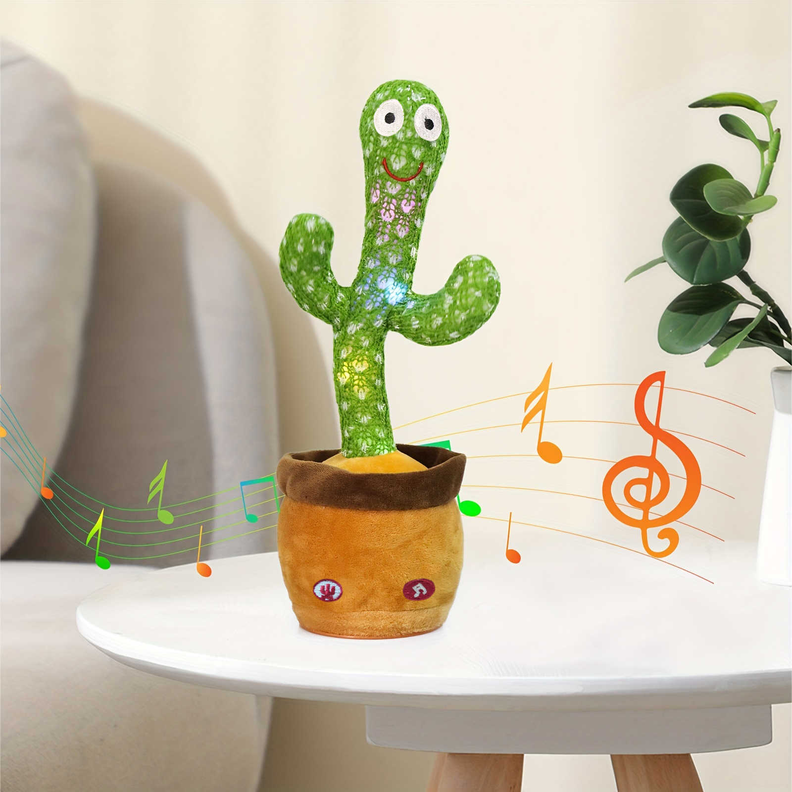 Talking Cactus Toy, Dancing Cactus Baby Toy With Lighting, Singing Mimicking Cactus Baby Toys Repeat What You Say Cactus, Recording 15 Seconds