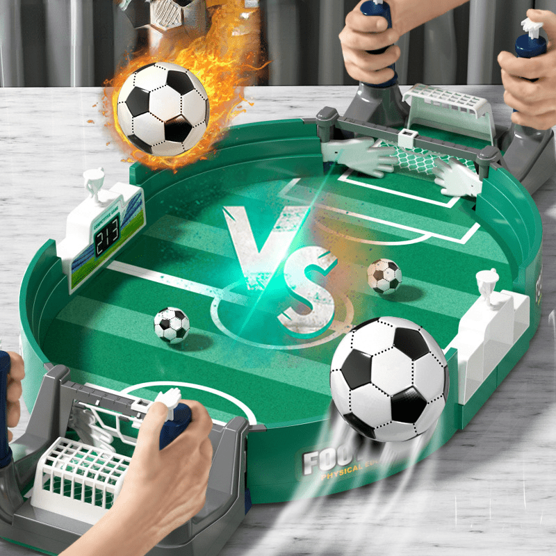 Interactive Table Soccer Game - Non-Prop Banknotes, Featherless, Plastic Football Battle Set with 2 Balls, Manual Play for Party Fun - Ideal Super Bowl Educational Toy Gift for Kids