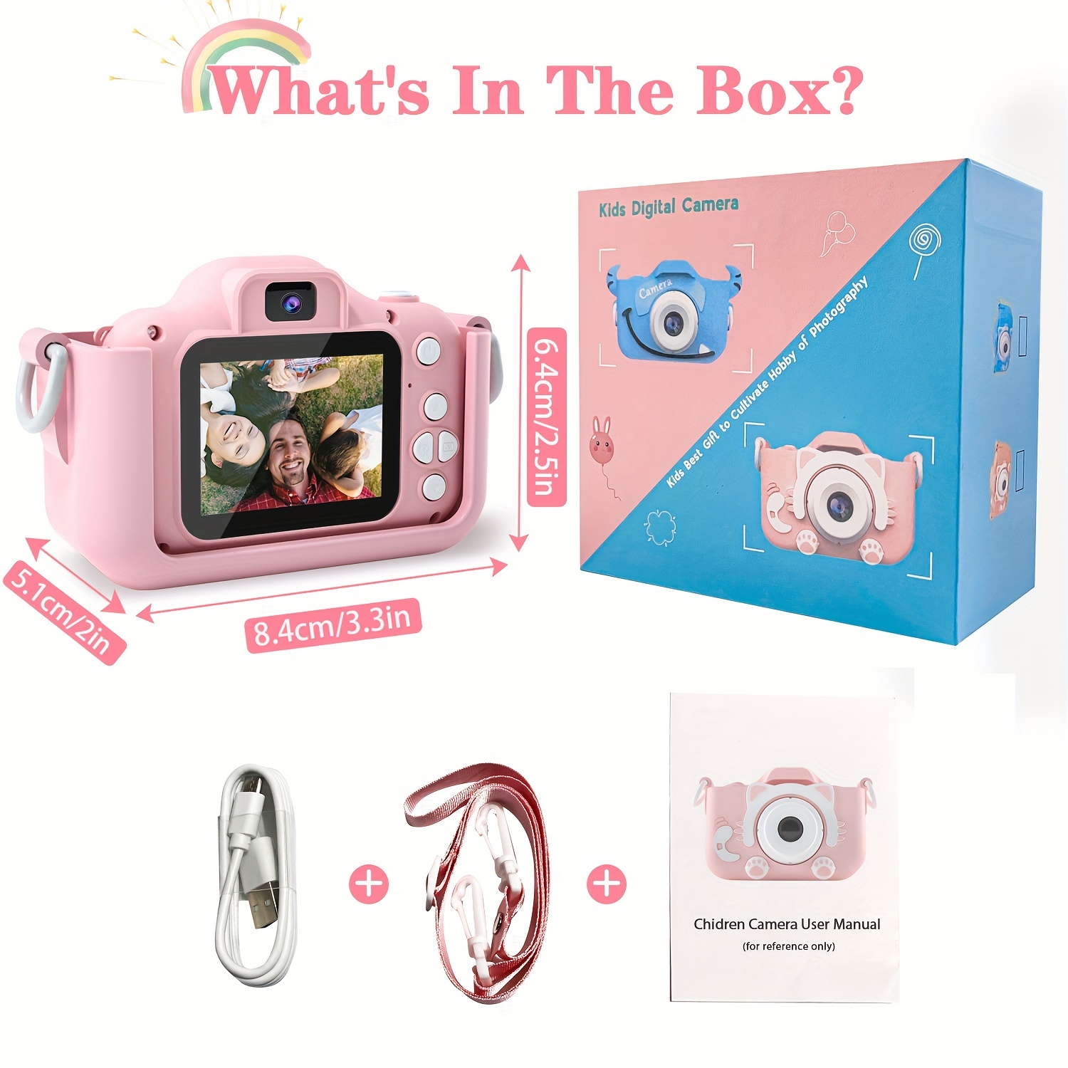 1pc Video Camera Toy Digital Camera, With Video, Christmas Birthday Gift, Selfie Camera 32GB SD Card Christmas, Halloween, Thanksgiving Gift