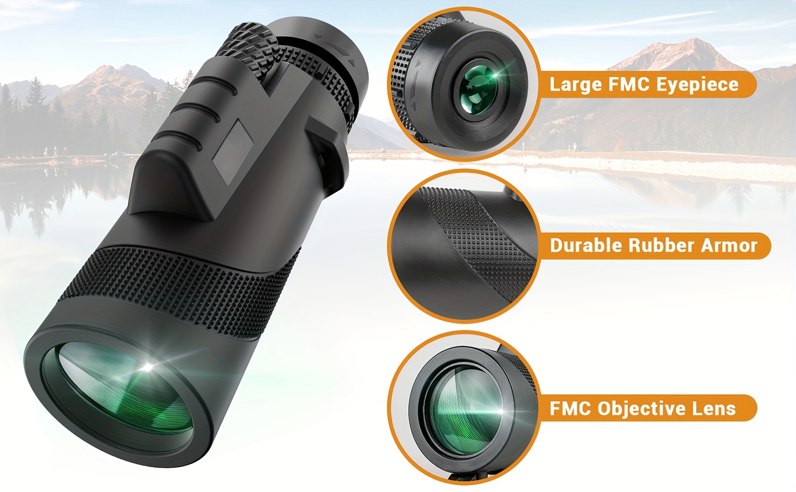 8x42 Monocular Telescope for Adults - High-Powered HD Handheld Monoculars Low Light Night Vision Lightweight Compact Telescope Clear View for Wildlife Bird Watching Hiking Hunting Camping Travel