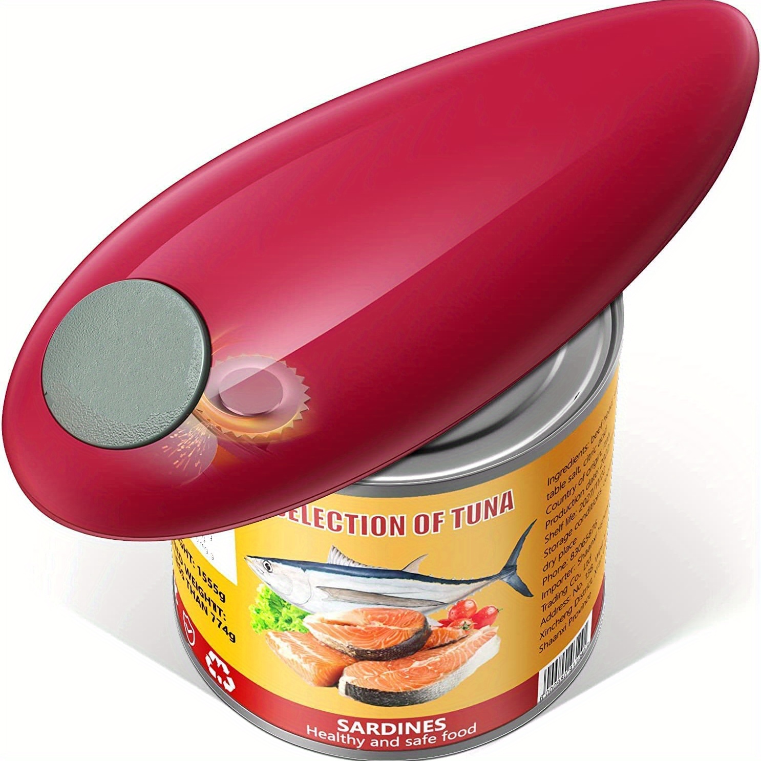 Arthritis-Friendly Battery-Operated Can Opener with Safe Smooth Edge - Ideal for Kitchen & Camping, AA Batteries Required