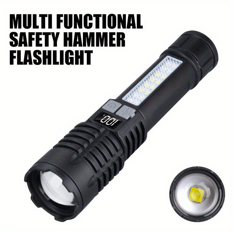 Super Bright XHP70 Powerful Led Flashlight Power Bank Torch Light USB Rechargeable Camping Flashlight With COB Lamp