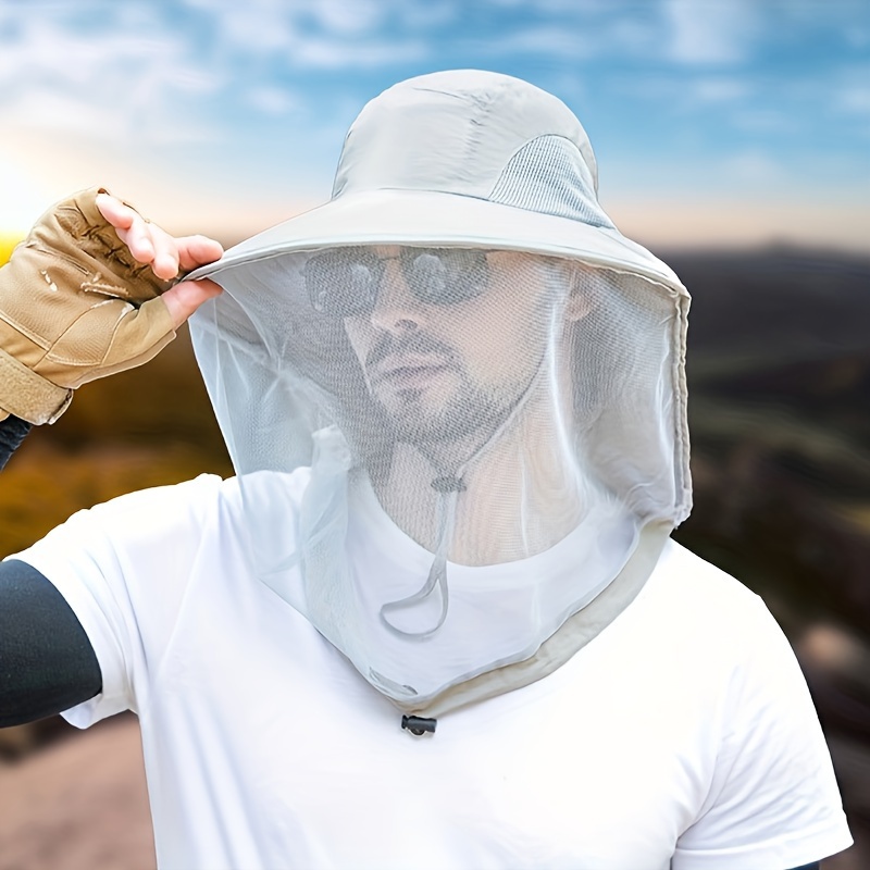 1pc Breathable Summer Mesh Bucket Hat - Anti-Mosquito Net Protection for Outdoor Adventures - Perfect for Fishing, Hiking, and Gardening