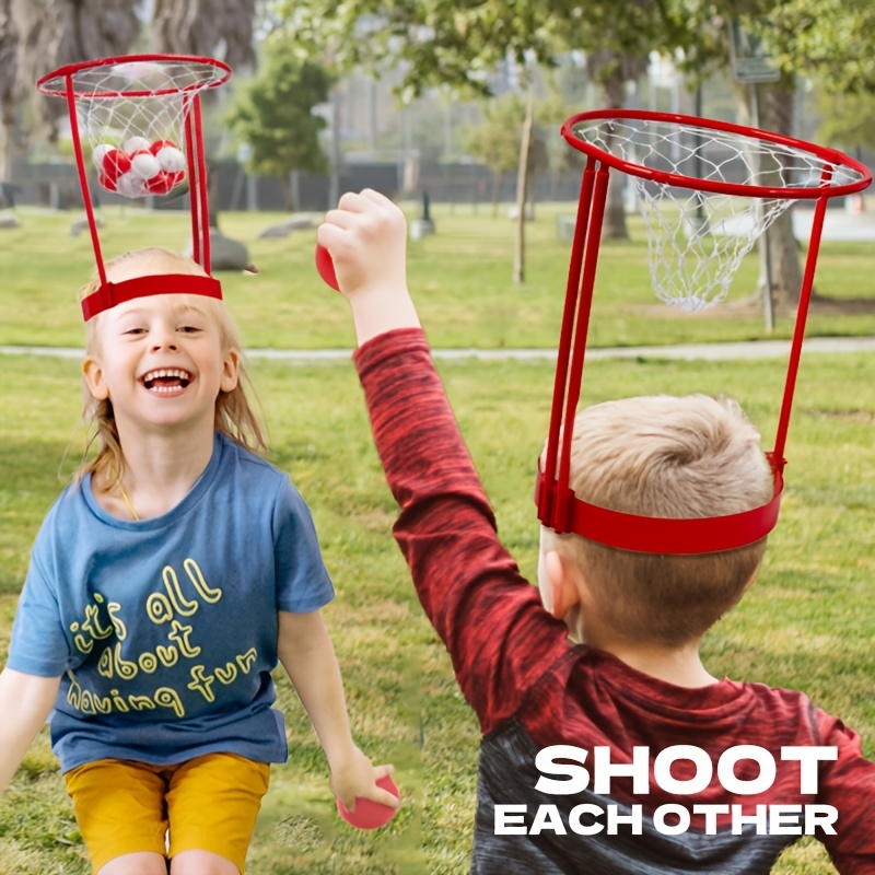 2 Packs Head Hoop Basketball Party Game For Kids And Adults Carnival Game Adjustable Basket Net Headband With 20 Balls For Carnival Party Birthday Party Family Indoor Outdoor Game