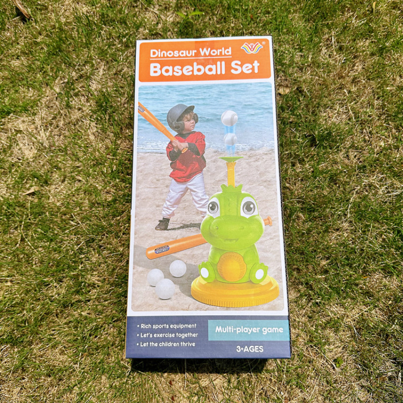 New Children's Sports Cartoon Dinosaur Baseball Set Parent-child Indoor And Outdoor Activity Toy Server Christmas Gift (including 3 Balls)