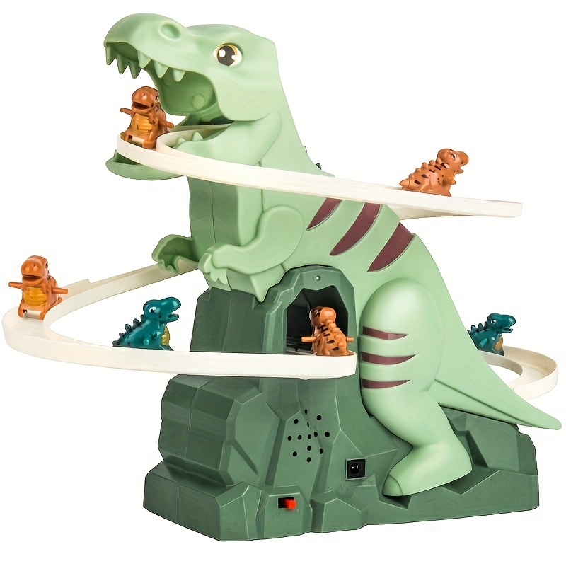 Dino-Race Extravaganza: Electric Track with Music, Lights & 6 Alloy Cars - The Ultimate Puzzle Gift