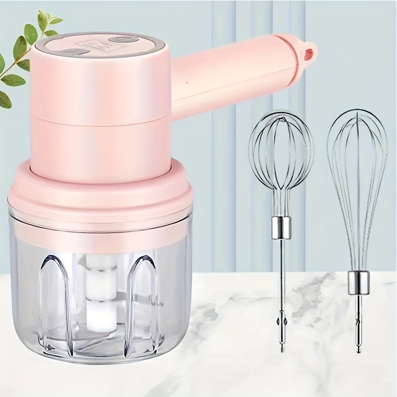 1pc Electric Multi-Function Food Chopper - Effortless Garlic, Vegetable & Meat Processing - USB Rechargeable Handheld Chopper with Stainless Steel Blades for Quick Baking & Kitchen Tasks