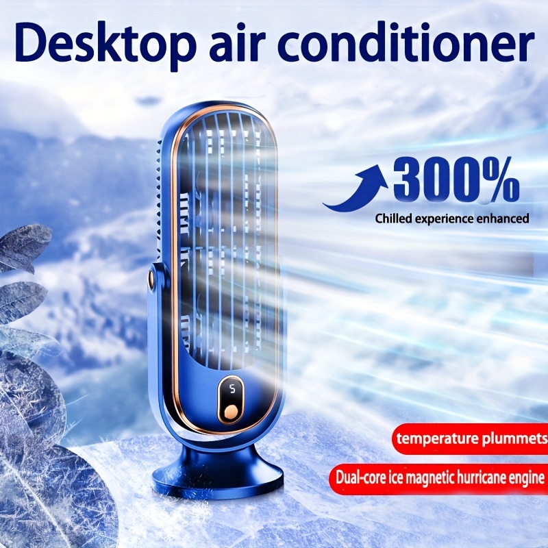 4000mAh Portable Cooling Fan - Powerful Desktop Air Conditioner for Summer Relief - Lazy Design, USB Charging, Ideal for Bedroom, Office, School & Beach Vacations - Your Ultimate Back To School Companion