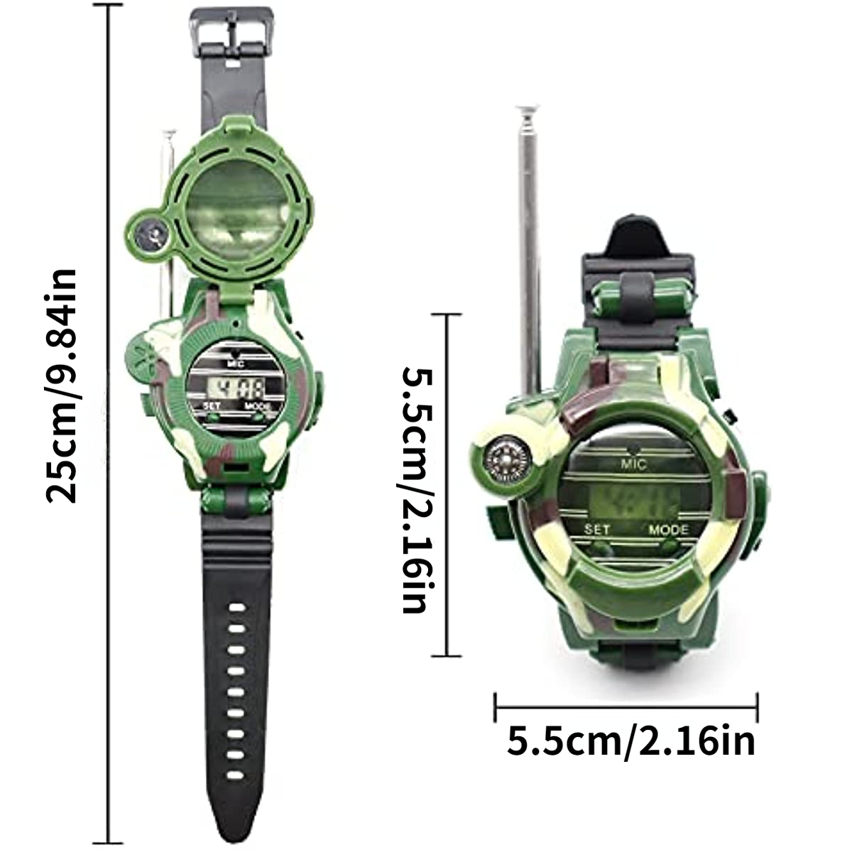 Walkie Talkies Watch, Watch Army Toys For Kids, 7 In 1 Digital Watch Walkie Talkies, Two-Way Long Range Transceiver With Flashlight, Cool Gadgets For Boy Girls Christmas, Halloween, Thanksgiving gifts