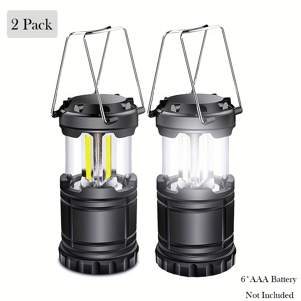 2pcs Ultra-Bright LED Camping Lanterns - Portable, Collapsible, Water-Resistant, and Energy-Efficient Emergency Flashlights with Long-Lasting Battery Life (AAA Batteries Not Included) for Outdoor Adventures and Home Emergencies