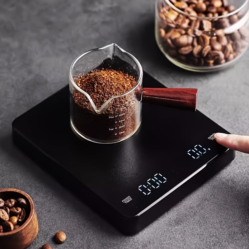 AccurateTouch USB Rechargeable Kitchen Scale - High-Precision Coffee & Baking Scale with Timer, 3kg Capacity, Perfect for Cold Drinks, Bar Cocktails & Home Cooking Adventures - Compact & Portable Design