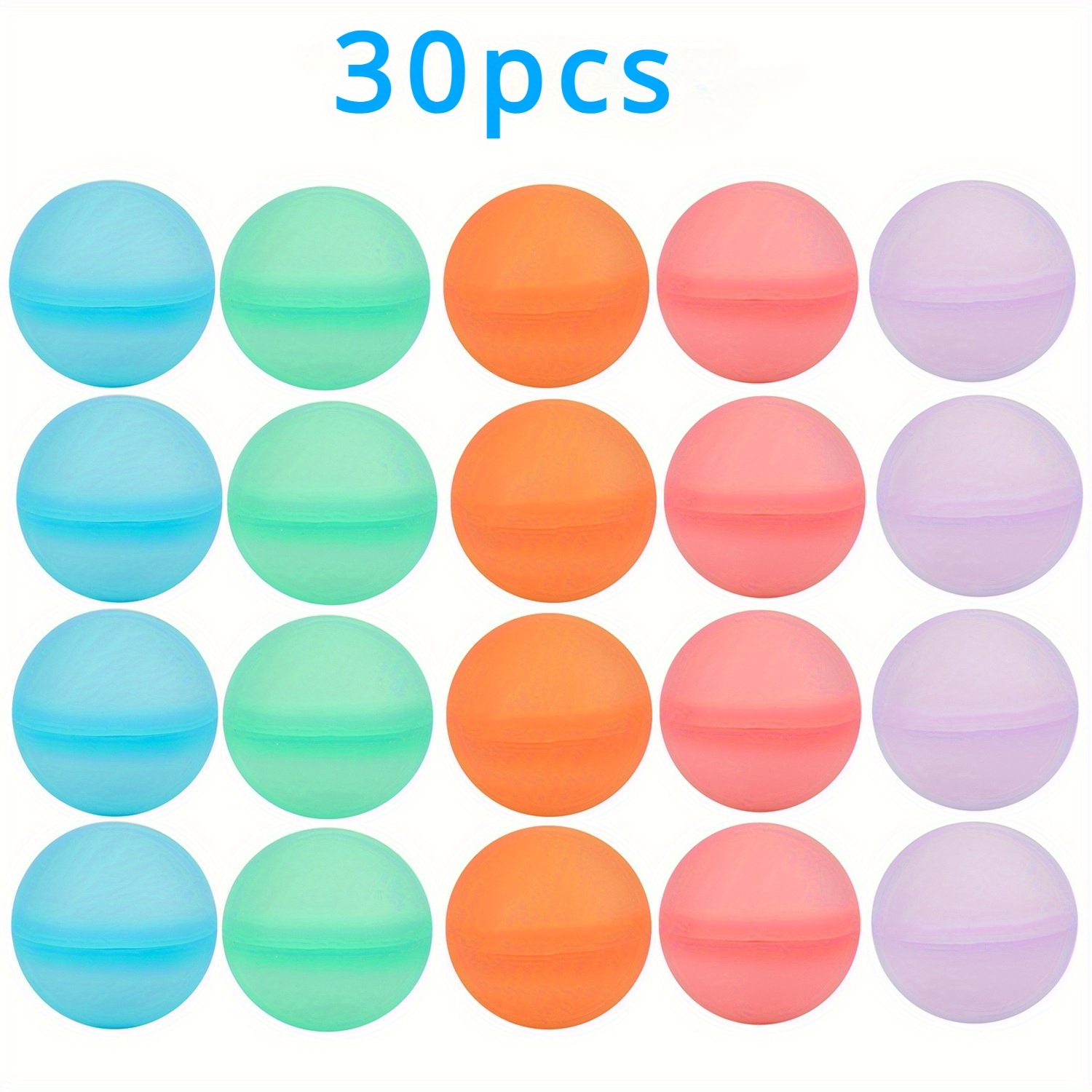 30pcs Reusable Water Balloons, Pool Beach Water Toys For Boys And Girls, Outdoor Summer Toys Silicone Water Ball For Outdoor Activities [Not A Magnetic Water Ball]