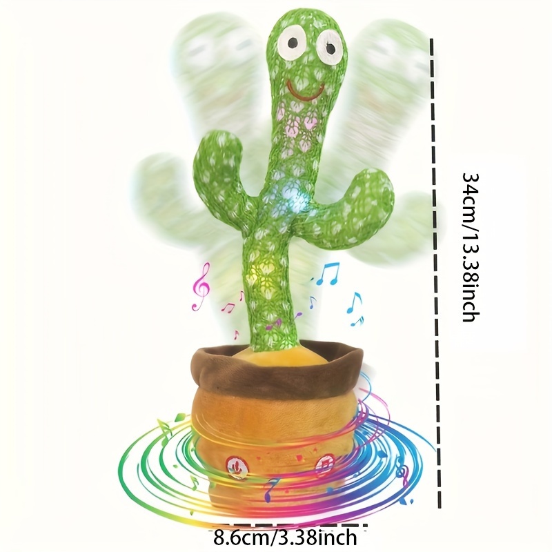 Talking Cactus Toy, Dancing Cactus Baby Toy With Lighting, Singing Mimicking Cactus Baby Toys Repeat What You Say Cactus, Recording 15 Seconds