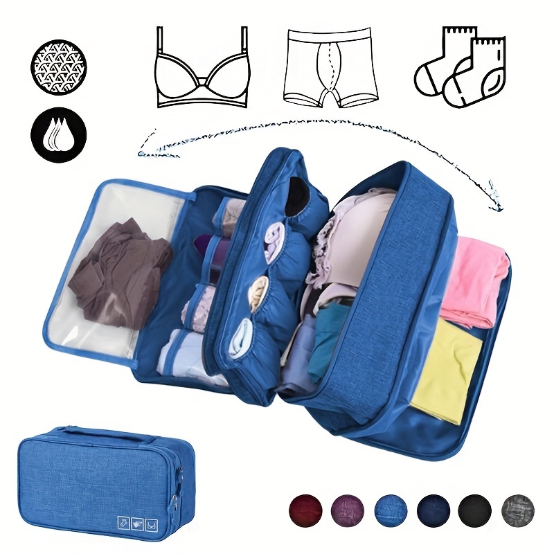 Travel Underwear Organizer Bag, Portable Zippered Storage Pouch For Bras, Socks, Space-Saving Packing Solution For Suitcases And Carry-Ons 