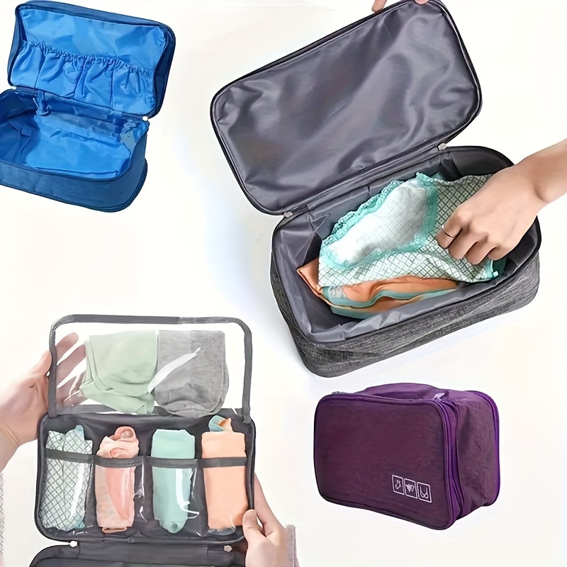 Travel Underwear Organizer Bag, Portable Zippered Storage Pouch For Bras, Socks, Space-Saving Packing Solution For Suitcases And Carry-Ons 