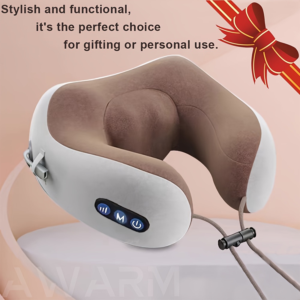 Baik12 Electric Neck Massager, U-shaped Massage Pillow, Cervical And Neck Massager With Durable Memory Sponge, Massage Pillow With Heat, Deep Tissue Kneading For Relax Airplane Car Travel Office Home Gift Father's Day Gift