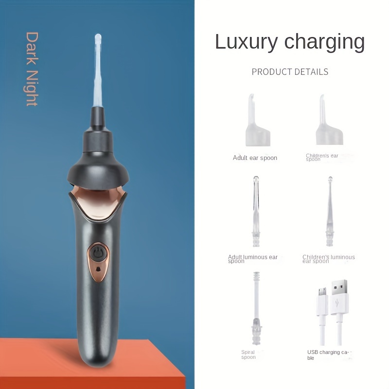 Baik13 Safe & Rechargeable Electric Ear Cleaner - Luminous Suction Spoon with Built-In Light for Gentle, Precise Wax Removal