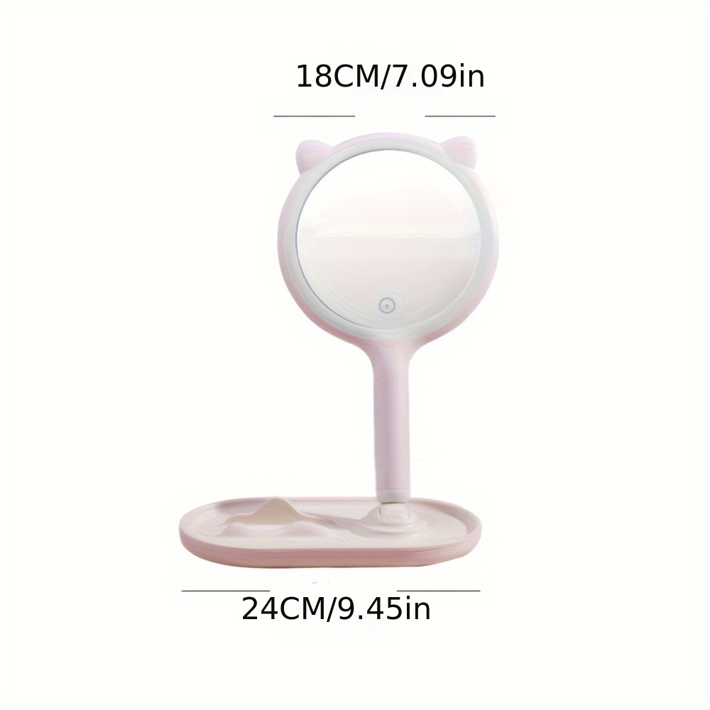 Baik32 LED Makeup Mirror With Light USB Rechargeable Makeup Mirror Portable Makeup Dormitory Mirror