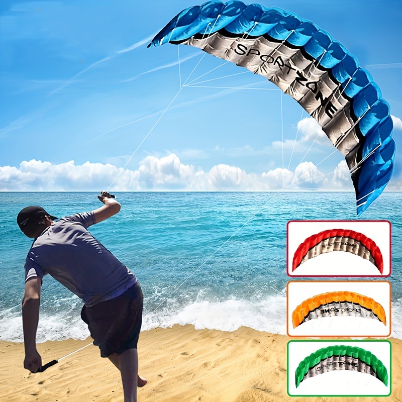 BaikD 2.5m/98.43inch Parafoil Kite With Line Handle, Parachute Stunt Kite With Flying Tools, Power Parafoil Kitesurfing Training Kites, For Sports, Beach, For Adults, Soft Kite