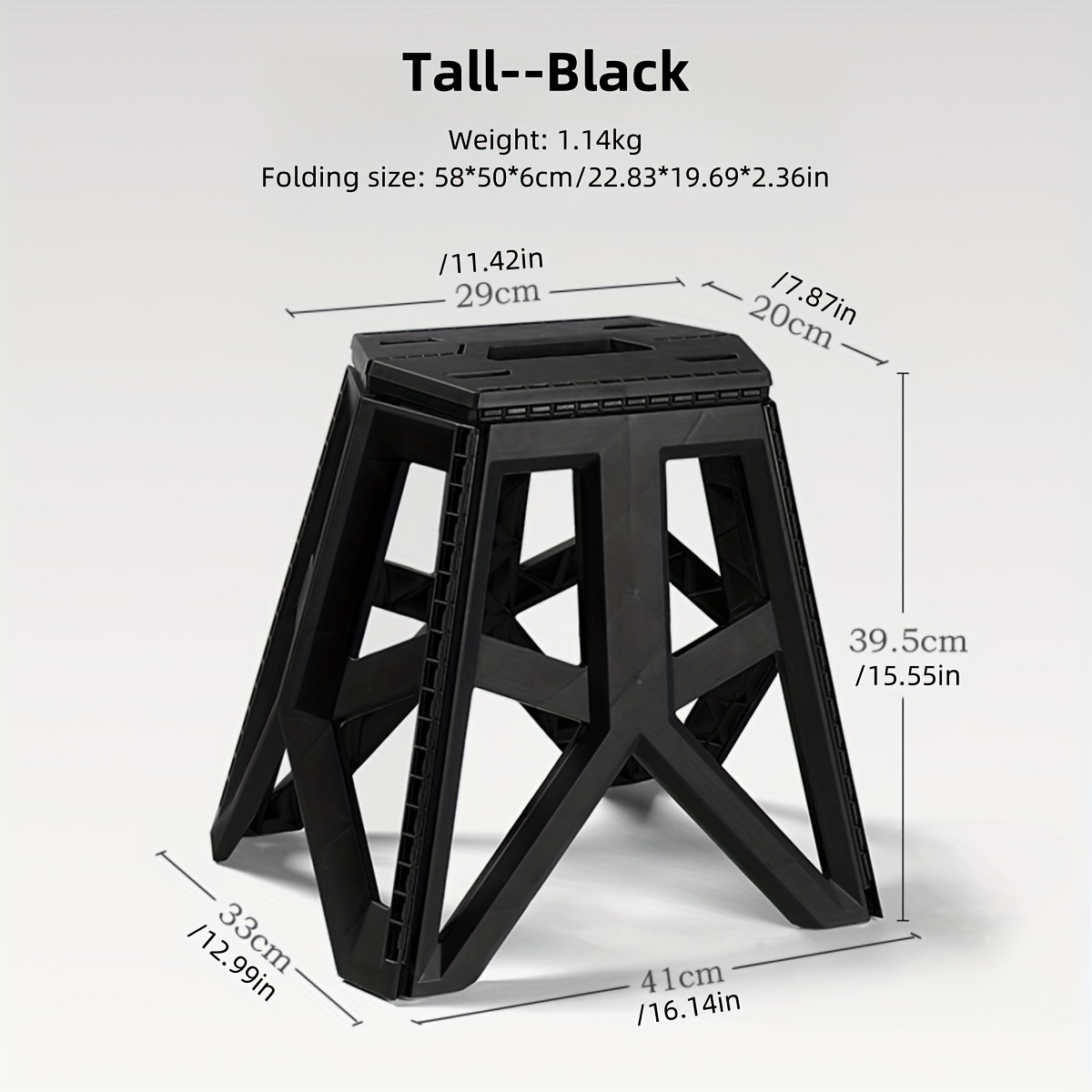 BaikF Outdoor portable folding stool High stool Camping portable plastic stool stool barbecue stool casual fishing stool Large folding stool