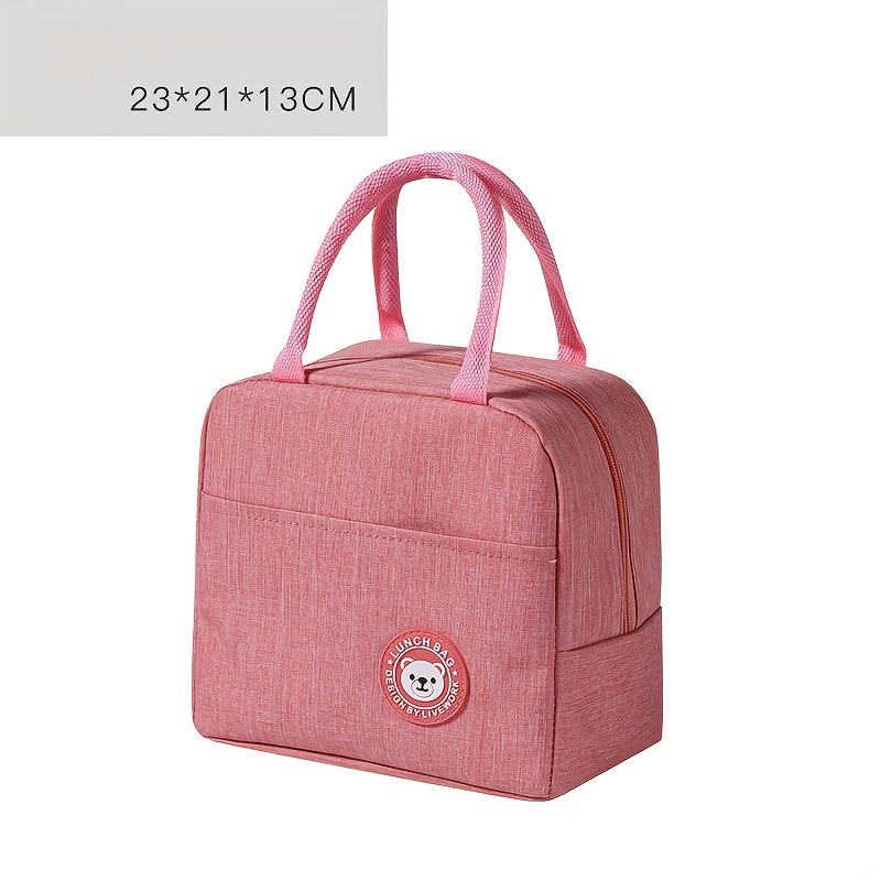 BaikK 1pc Insulated Lunch Bag With Bear Pattern - Waterproof And Portable For School And Office - Keep Your Food Fresh And Delicious