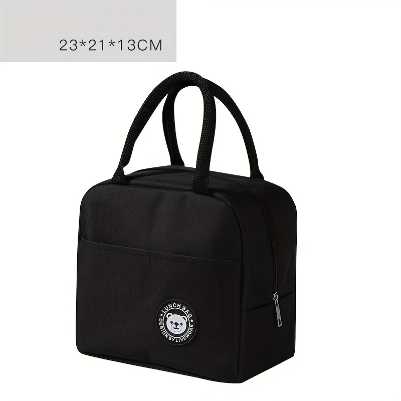 BaikK 1pc Insulated Lunch Bag With Bear Pattern - Waterproof And Portable For School And Office - Keep Your Food Fresh And Delicious