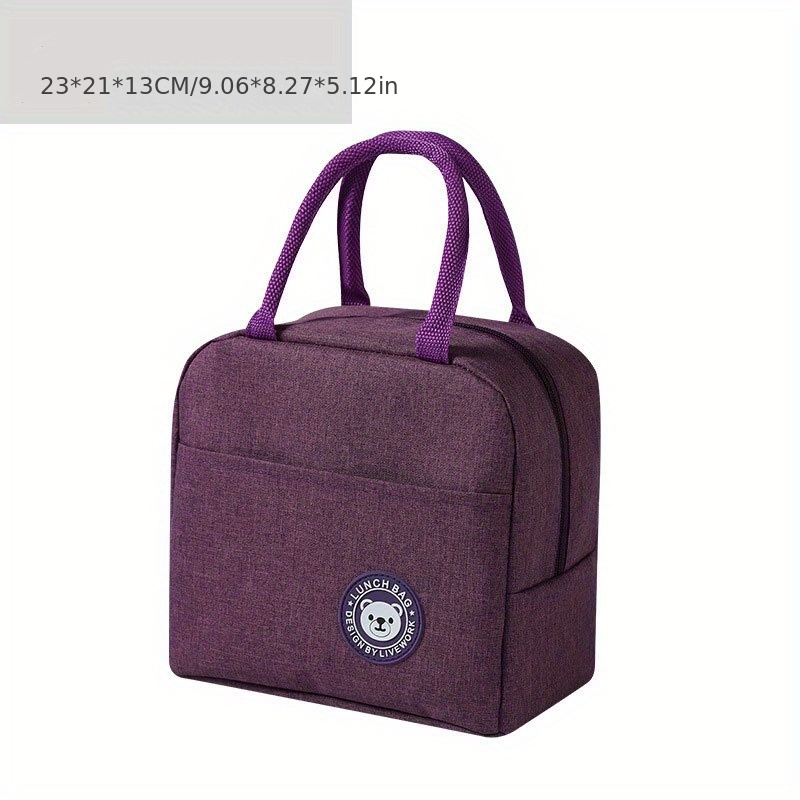 BaikK 1pc Insulated Lunch Bag With Bear Pattern - Waterproof And Portable For School And Office - Keep Your Food Fresh And Delicious