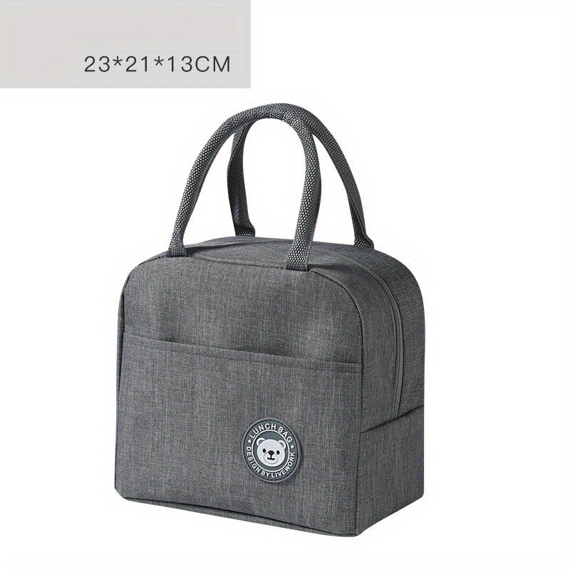 BaikK 1pc Insulated Lunch Bag With Bear Pattern - Waterproof And Portable For School And Office - Keep Your Food Fresh And Delicious