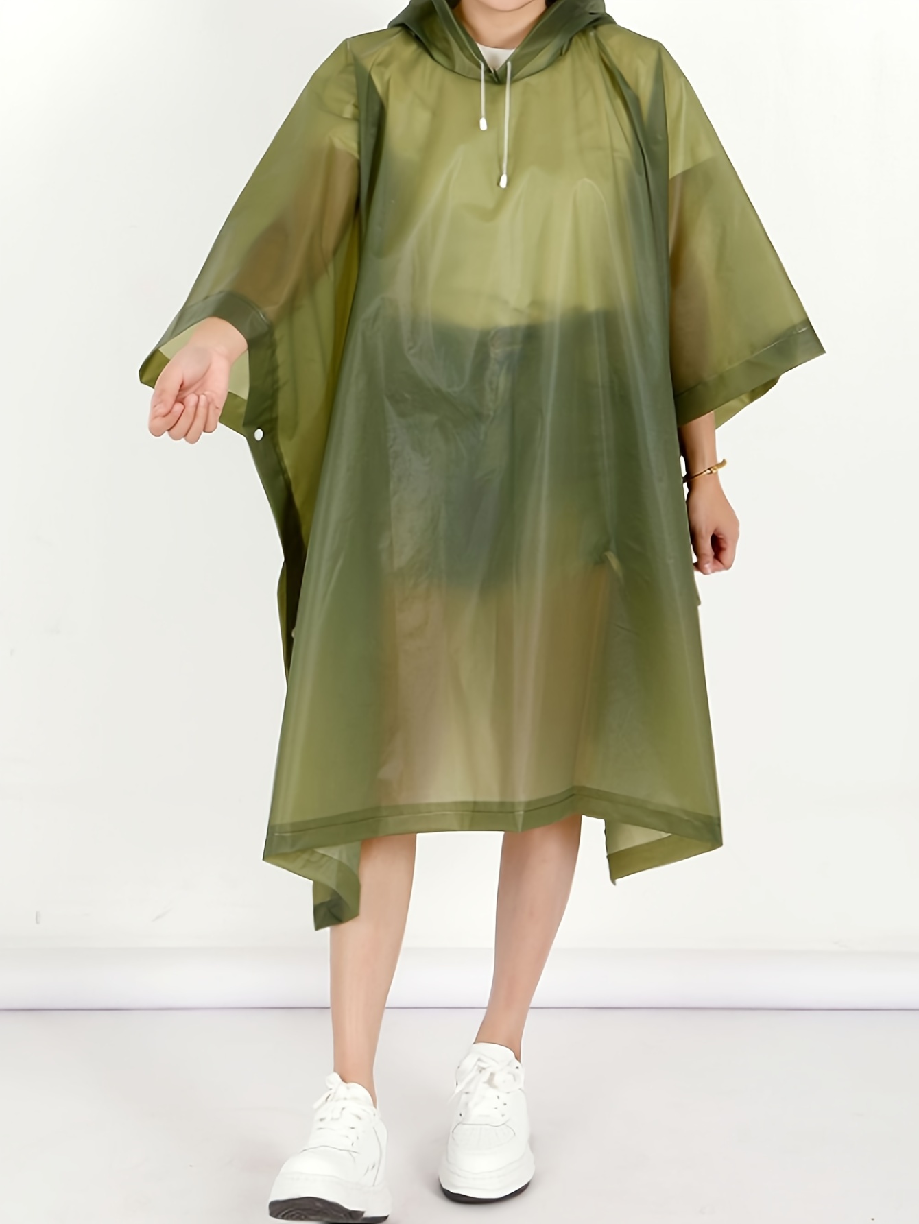 BaikH Waterproof EVA Raincoat, Unisex Multifunctional Poncho, Transparent Rainwear, Casual Style, Hooded For Hiking, Camping, Outdoors