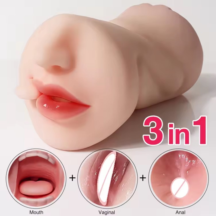 Newest 3in1male masturbator cup for man vagina realistic sex toy for men sex toys massager for men latex adult shop