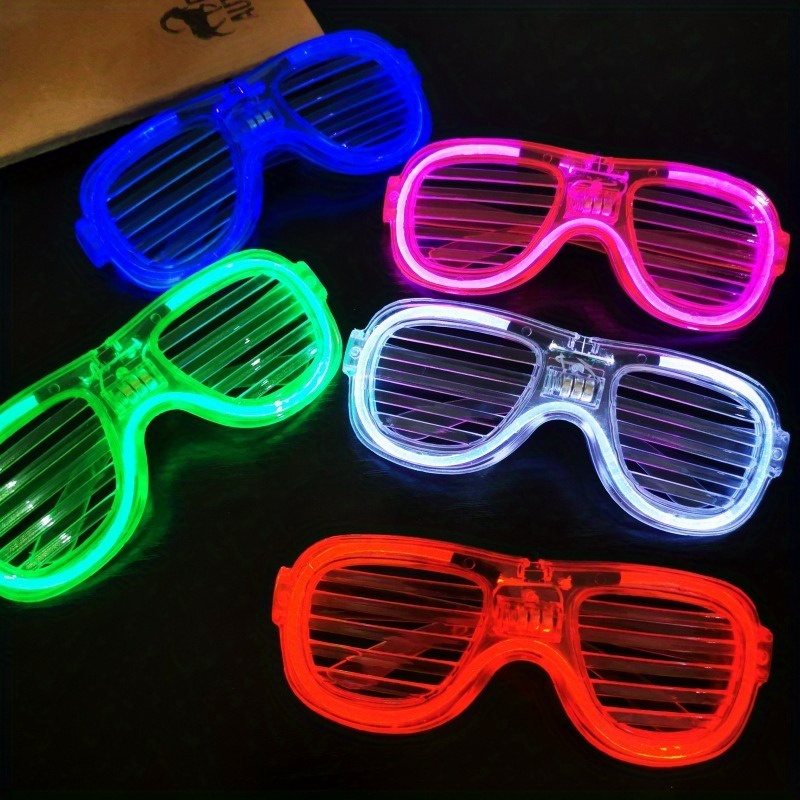 Baikb Luminous Glasses, Bar Party Concert Props, Fluorescent LED Flash Blinds Aid Toys