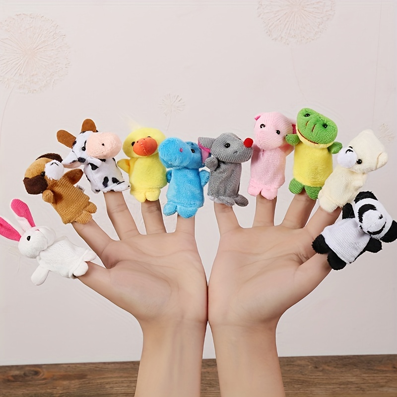 Baikh 10pcs Mini Animal Finger Puppets Set, Small Cartoon Animal Finger Toys, Educational Family Time Story Time Toys, Party Favors For Shows, Playtime, Schools easter gift