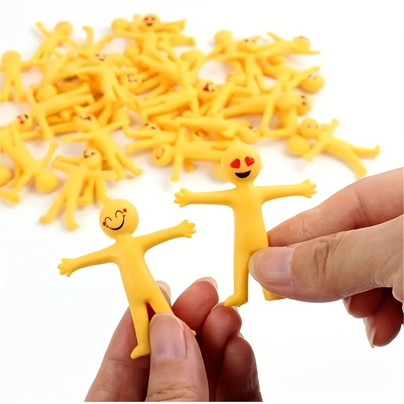 Baikz 20pcs Creative Stress Relief Toys - Stretchable Yellow Characters for Kids - Christmas Toys Folded in Semi Soft Adhesive Ventilation Dolls