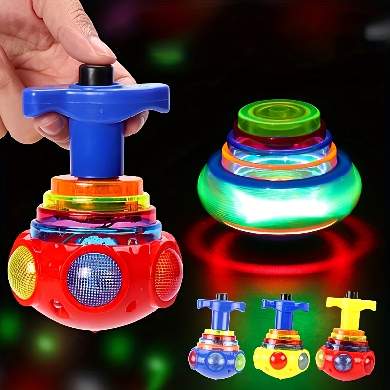 Baikb1 Innovative LED With Music, Rotating Gyroscope, Creative Spinning Top Toy, Classroom Gift, Party Gift, Outdoor Birthday Gift, Random Color Easter Gift