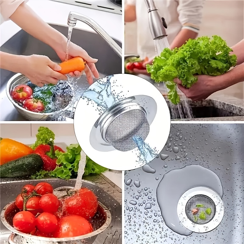 2pcs Kitchen Sink Strainer, Stainless Steel Sink Drain Strainer, Large Wide Rim 4.5