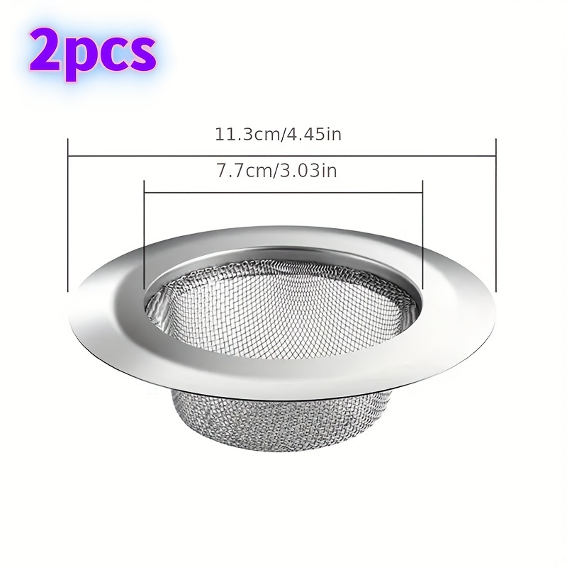 2pcs Kitchen Sink Strainer, Stainless Steel Sink Drain Strainer, Large Wide Rim 4.5