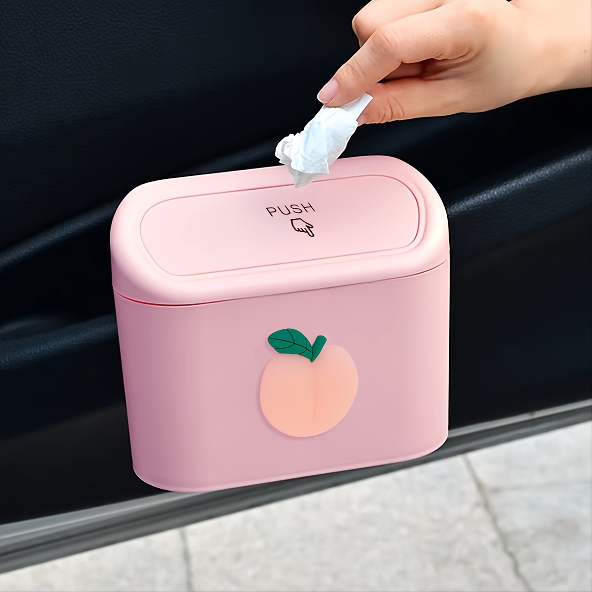 Adorable Cartoon Character Flip-Top Car Trash Can - Spacious, Easy-to-Clean Design Keeps Your Vehicle Interior Clutter-Free and Organized, Perfect for Road Trips and Daily Commutes!