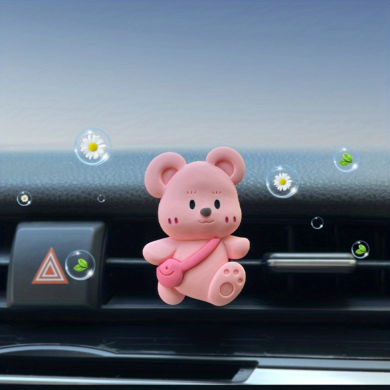 1pc Adorable Bear-Shaped Solid Perfume Car Air Freshener - Long-Lasting Balm Scent for Automotive Aromatherapy, Compact Design, Perfect for Eid Al-Adha Gift - Mubarak!