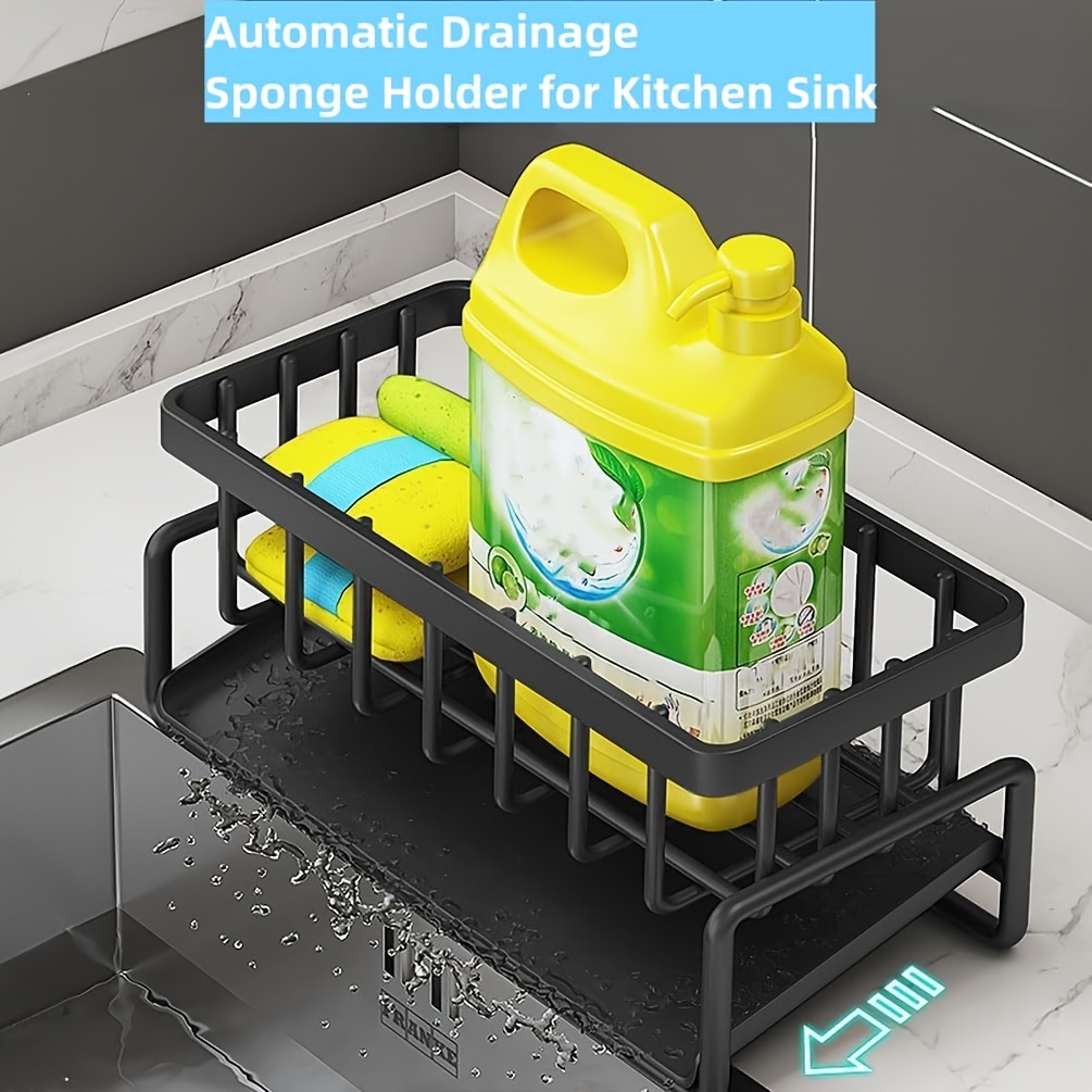 Kitchen Sink Organiser, Kitchen Sink Sponge Organiser, Rustproof 304 Stainless Steel Sponge Organiser, Bathroom and Kitchen Utensils Sponge Organiser