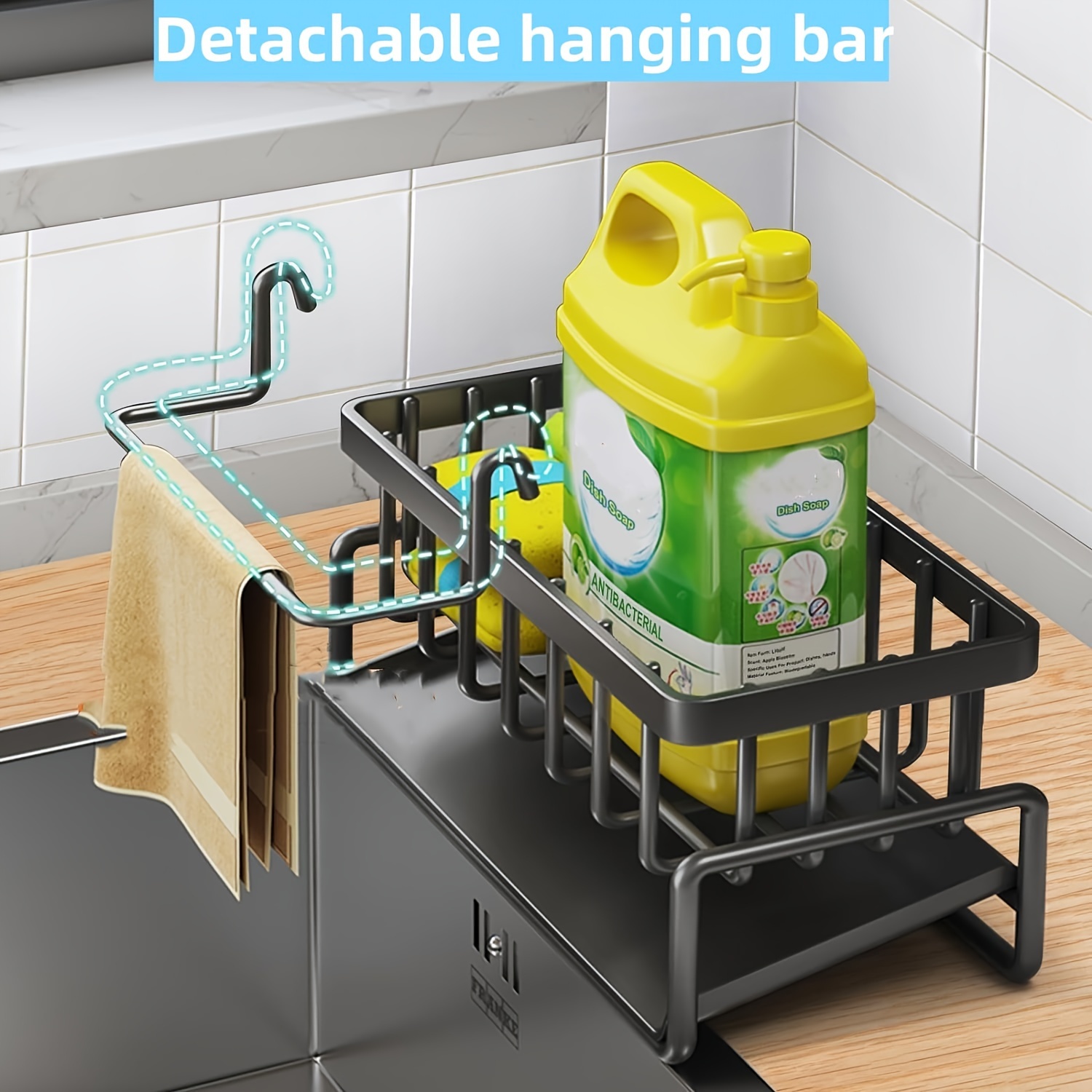 Kitchen Sink Organiser, Kitchen Sink Sponge Organiser, Rustproof 304 Stainless Steel Sponge Organiser, Bathroom and Kitchen Utensils Sponge Organiser