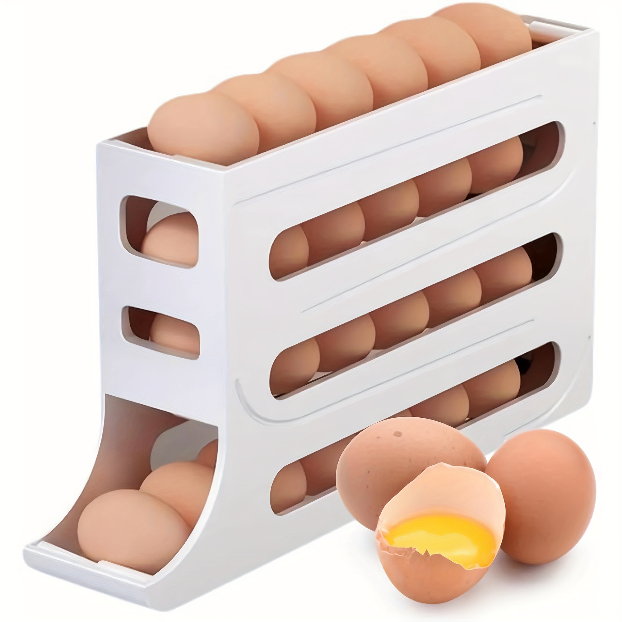 Automatic Rolling Egg Rack Space-Saving Refrigerator Side Door Egg Rack