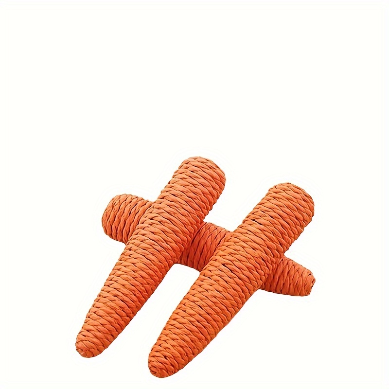 1pc, Carrot Toy For Cats, Durable Cotton Material, Interactive Self-Play Teething Stick, Pet Chew Scratch Toy, Perfect For Kittens And Cats