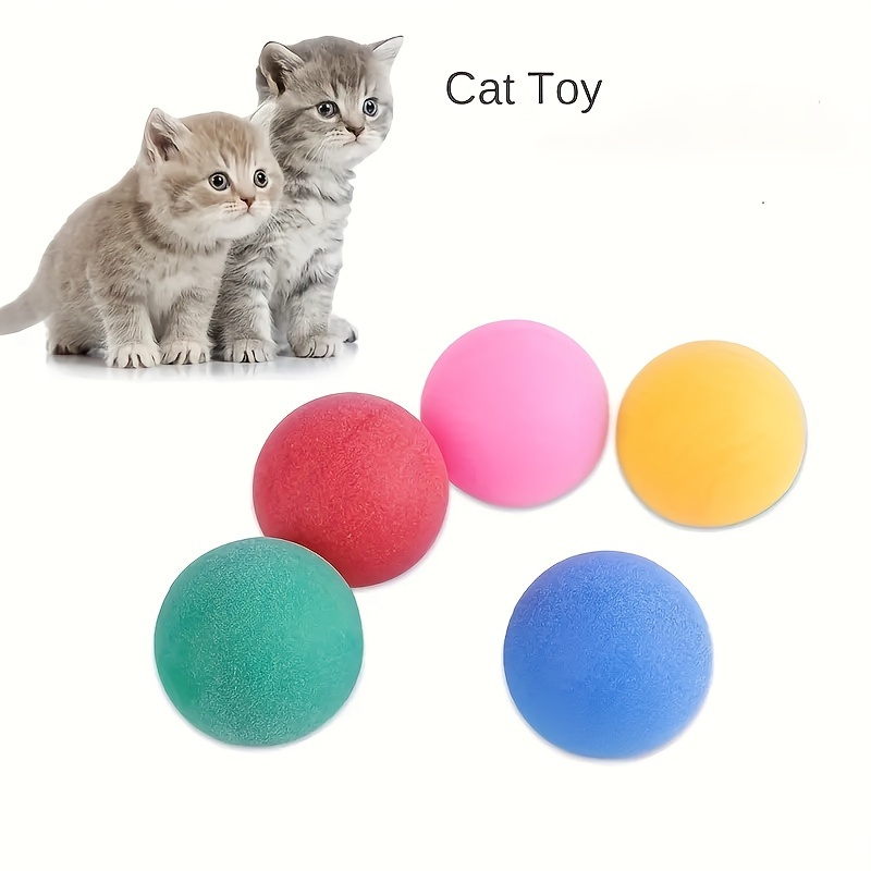 12pcs Pet Stretch Balls Set, Cat Training Toy, Cat Interactive Toy, Colorful Cat Toy Turntable Ball, Table Tennis Cat Toy